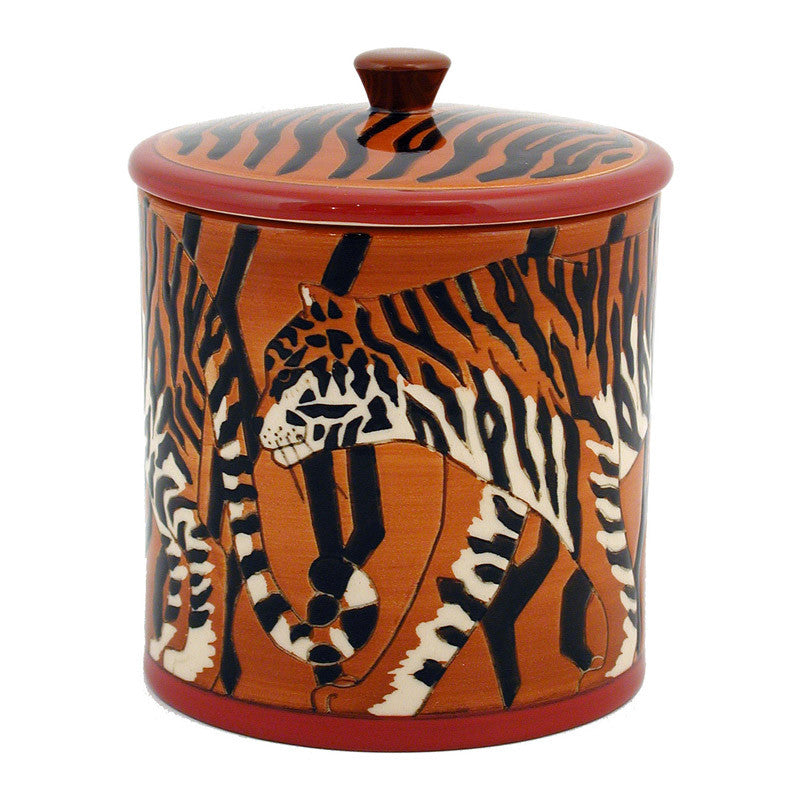 Dennis Chinaworks Tiger Standard Lidded Box 6" - uk-art-pottery-test-site