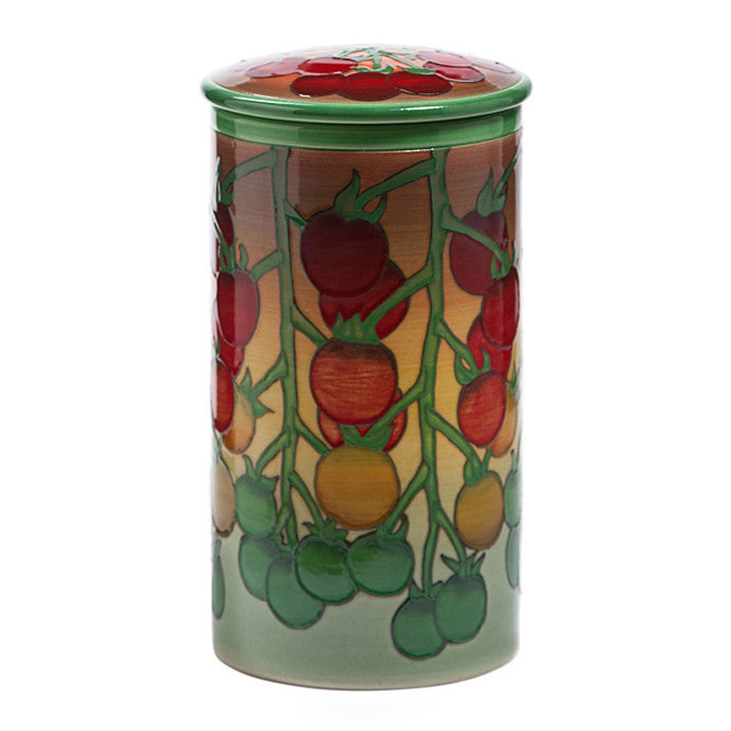 Dennis Chinaworks Tomatoes Green Lidded Box 8" - uk-art-pottery-test-site