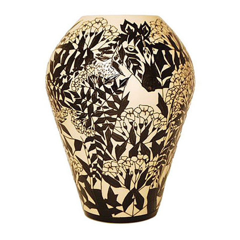 Dennis Chinaworks Zebra Jasmine Ovoid 14" - uk-art-pottery-test-site