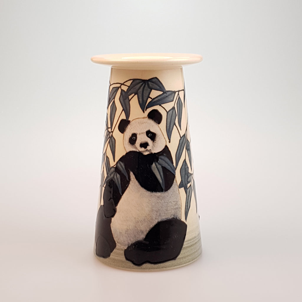 Dennis Chinaworks Panda Bear Small conical vase "7 - uk-art-pottery-test-site