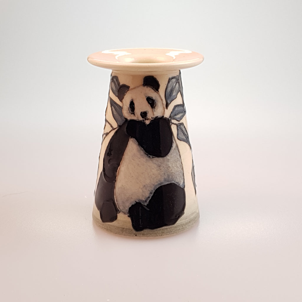 Dennis Chinaworks miniature Panda Bear conical vase - uk-art-pottery-test-site