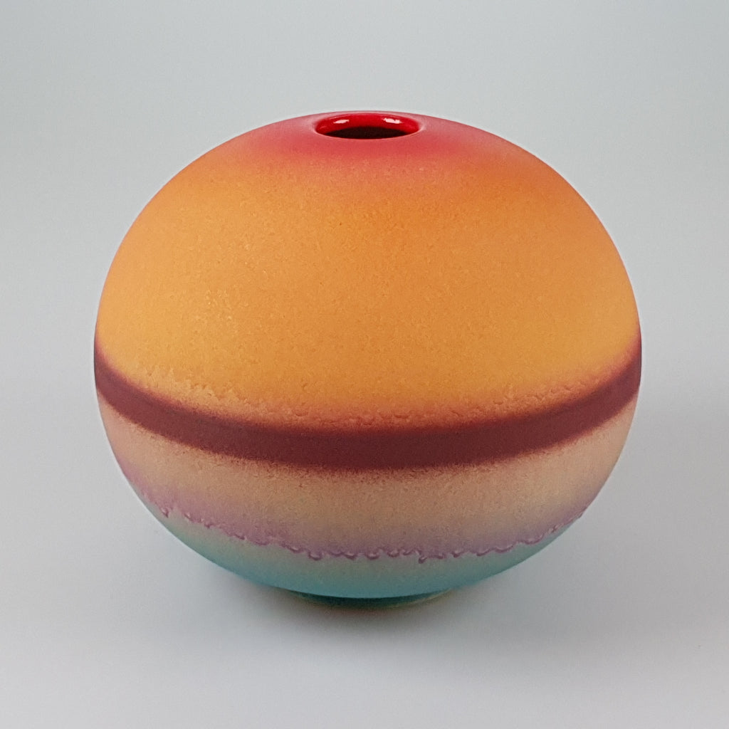 Painted 7" Sphere vase designed by Buchan Dennis for the Dennis Chinaworks 3