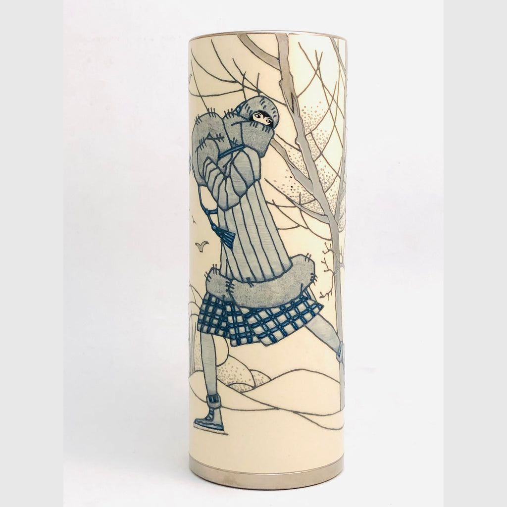 Winter Coats, 12inch Spill Vase Ltd edition of 20