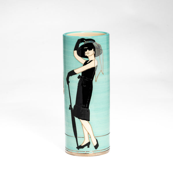 Dennis Chinaworks Little Black Dress Spill vase designed by Sally Tuffin